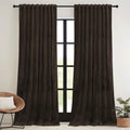 RYB HOME Brown Blackout Curtains 84 inches Long Velvet for Bedroom