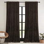 RYB HOME Brown Blackout Curtains 84 inches Long Velvet for Bedroom