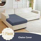 Yoovat Couch Cushion Covers for Sofa Couch Covers Wear-Resistant Universal Sofa Cover Washable Stretch for Sectional Slipcovers (Texture-Gray Blue,Chaise Cover)