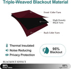 ChrisDowa Grommet Blackout Curtains for Bedroom and Living Room - 2 Panels Set Thermal Insulated Room Darkening Curtains (Burgundy Red, 52W x 63L)