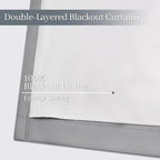 Yakamok Dove Grey 100% Blackout Curtains Grommet Window Treatments with 2 Thick Layers-Light Gray Room Darkening Thermal Insulated Drapes Set of 2 for Bedroom Living Room 52 Inches by 96 Inches length