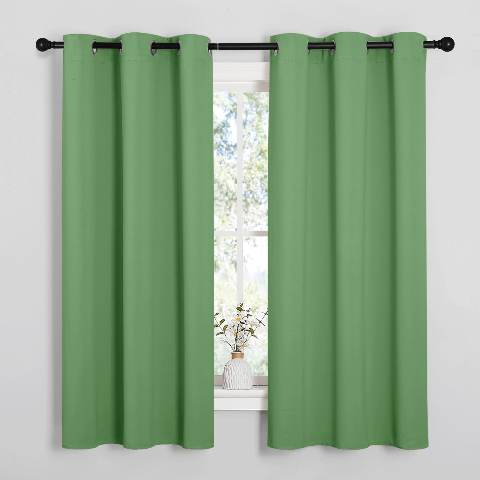 NICETOWN Grey Blackout Curtains for Bedroom 42" Wide x 63" Long 2 Panels