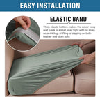 H.VERSAILTEX Velvet Stretch Couch Cushion Cover Plush Cushion Slipcover for Chair Loveseat Sofa Cushion Furniture Protector Seat Cushion Sofa Cover (2 Piece Large Sofa Cushion Covers, Sea Grass)