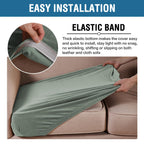H.VERSAILTEX Velvet Stretch Couch Cushion Cover Plush Cushion Slipcover for Chair Loveseat Sofa Cushion Furniture Protector Seat Cushion Sofa Cover (2 Piece Large Sofa Cushion Covers, Sea Grass)