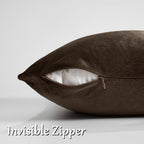 GIGIZAZA Brown Velvet Pillow Covers 16x16 Decorative Pillows Pack of 2