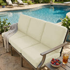 hyha Milk Silk Couch Cushion Covers, Sofa Covers for 2 Cushion Couch