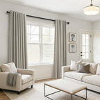 Topfinel 92 Inch Linen 100% Blackout Curtains 2 Panels for Living Room Bedroom Thermal Insulated Total Black Out Linen Drapes with Back Tab Room Darkening Flax Grey Window Curtains 92 inches Long