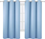LEMOMO Sky Blue Thermal Blackout Curtains/38 x 63 Inch/Set of 2 Panels Room Darkening Curtains for Bedroom