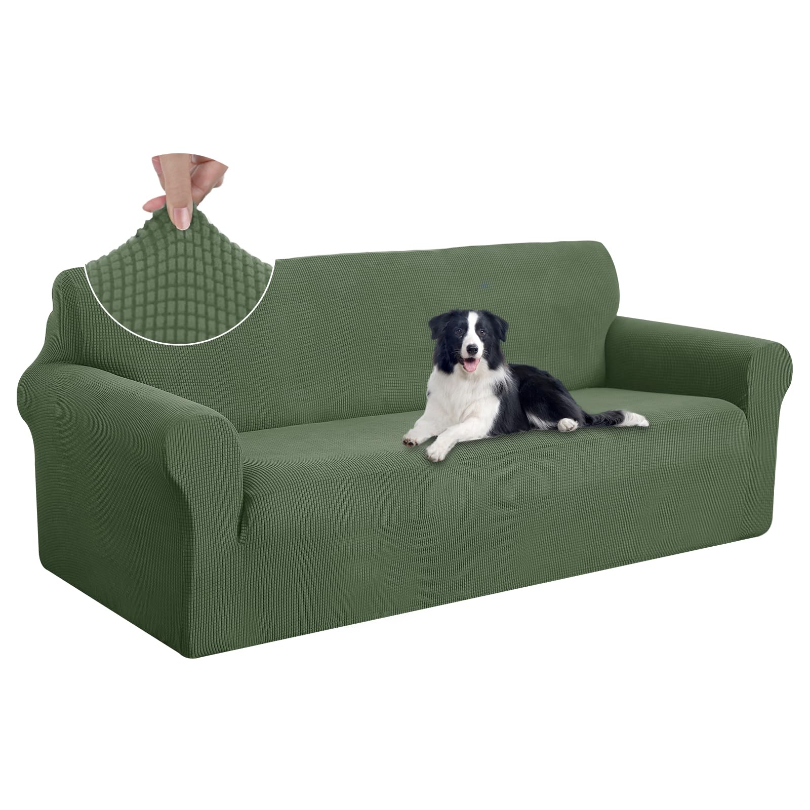 U-NICE HOME Oversized Stretch Couch Cover Slipcover, Loden Frost
