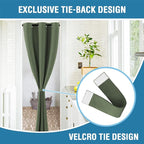 H.VERSAILTEX Doorway Curtain Blackout Closet Door Curtain Room Divider Window Treatment Curtain for Bedroom Thermal Insulated Privacy Drape Soundproof Grommet, 42 x 80 inches, 1 Panel, Bronze Green