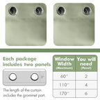 MIULEE Blackout Curtains for Bedroom Living Room Thermal Insulated Room Darkening Grommet Top Solid Light Blocking Drapery Set of 2 Window Panels 52 x 72 Inches Sage Green