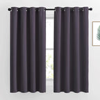 NICETOWN Blackout Curtains for Bedroom, Grommet Solid Thermal Drapes Light Blocking Window Treatments Sound Reducing for Living Room, Greyish Purple, W46 x L63, 2 Panels