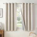 Linen Textured Total Blackout Curtains 45 Inches Long, Beige