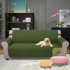 U-NICE HOME Reversible Sofa Cover Couch Cover for Dogs with Elastic Straps Water Resistant Furniture Protector for Pets Couch Cover for 3 Cushion Couch (Sofa, Huntergreen/Sage)