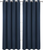 LEMOMO Blackout Curtains 66 x 95 inch/Navy Blue Curtains Set of 2 Panels/Thermal Insulated Room Darkening Bedroom Curtains