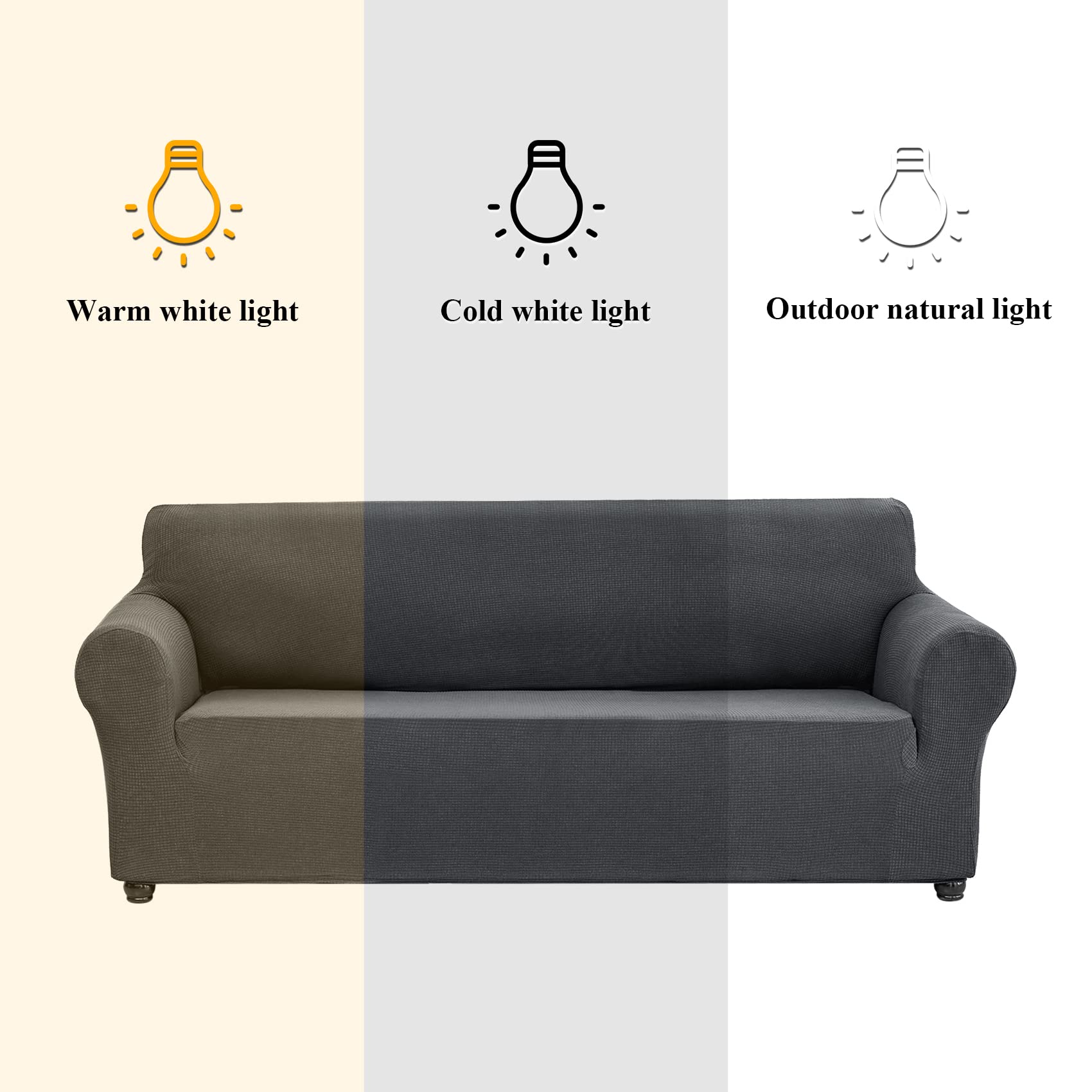 Joccun Stretch Chair Couch Cover,1-Piece Sofa Slipcover Spandex Jacquard Fabric Sofa Covers with Elastic Bottom,Washable Furniture Protector for Dogs,Cats,Kids(Armchair,Charcoal)