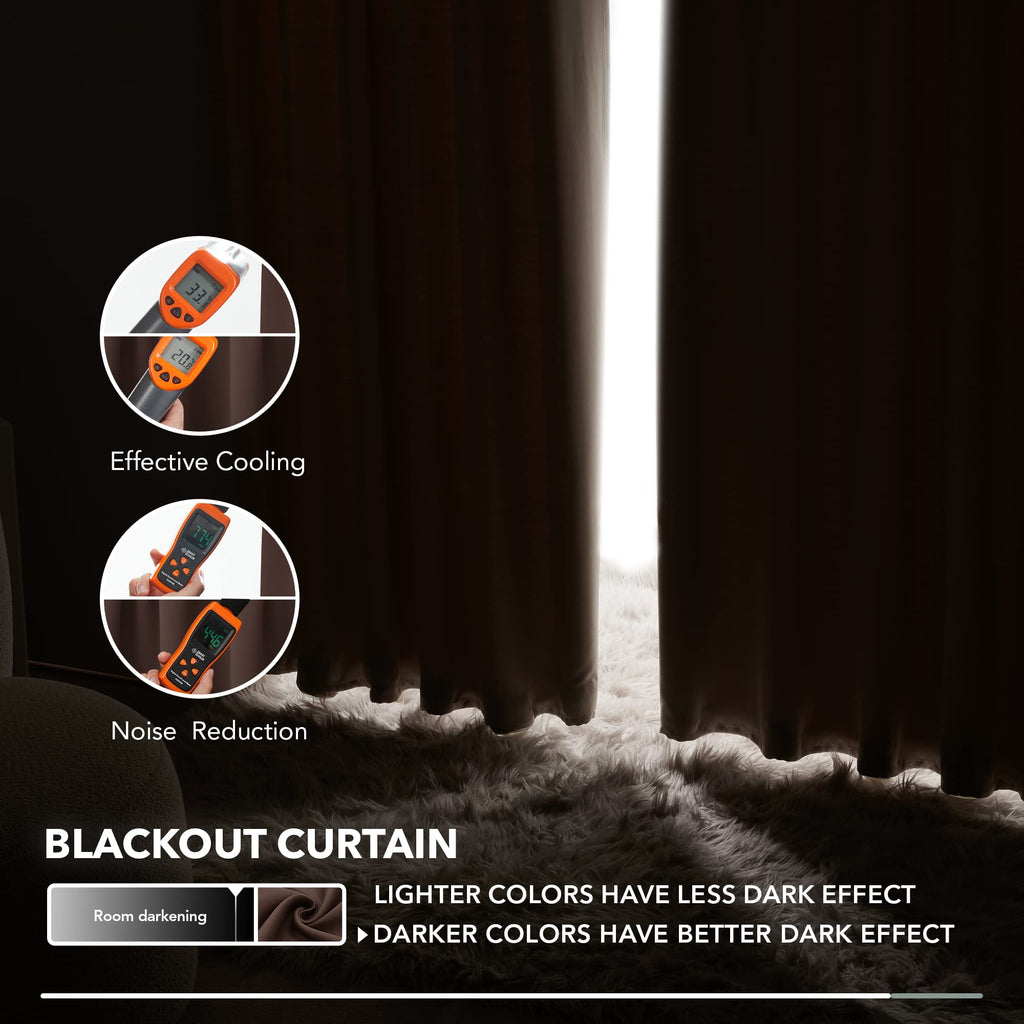 Deconovo Blackout Curtains for Bedroom, Living Room Curtains 84 Inches Long