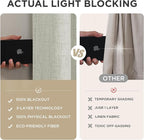 Joydeco Blackout Curtains for Bedroom - 96 Inch Long 100% Light Blocking 2 Panels Light Beige Drapes, Thermal Insulated Room Darkening Curtains, Linen Textured for Living Room, Rod Pocket & Back Tabs
