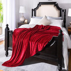 JIAHANNHA Red Throw Blanket Fleece Blanket Throw Size(50 by 70 Inches),Super Soft Cozy Plush Blanket for Couch Sofa Bed,Lightweight Warm Bed Blankets for Adults,All Season