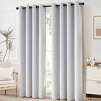 Yakamok Room Darkening Curtains 52x45 inch Greyish White-Living Room