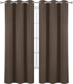 LEMOMO Chocolate Brown Thermal Blackout Curtains/42 x 95 Inch/Set of 2 Panels Room Darkening Curtains for Bedroom