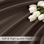 MIULEE Chocolate Brown Back Tab Blackout Curtain 96 Inch Long 2 Panels Set for Bedroom, Rod Pocket/Pinch Pleat Thermal Insulated Living Room Darkening Pleated Light Blocking Floor to Ceiling Drape