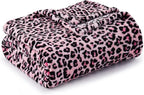 BEDELITE Fleece Blanke for Couch & Bed Pink Leopard Throw Blanket – Soft & Cozy Cheetah Blanket for Sofa, Lightweight Fleece Animal Print Decor, for Women 50"x 60", Pink
