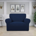 Easy-Going Stretch Oversized Chair Sofa Slipcover 1-Piece Couch Sofa Cover Furniture Protector Soft with Elastic Bottom for Kids Spandex Jacquard Fabric Small Checks Navy