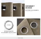 MIULEE Velvet Curtains Taupe Elegant Grommet Thermal Insulated Soundproof Room Darkening Curtains/Drapes for Classical Living Room Bedroom Decor 52 x 90 Inch Set of 2