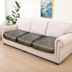 Leather Look Couch Cushion Covers Sofa Seat Slipcovers Sets Couches Furniture Protector for Sectional Armchair Loveseat Pets Kids Stretch Spandex Fabric (3 Cushion XL Sofa, Yellow)