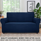 ZNSAYOTX Super Stretch Couch Cover Love Seat Sofa Covers for Living Room Dogs Pet Friendly Furniture Protector Spandex Loveseat Slipcovers with Anti Slip Foam Sticks (Navy Blue, Loveseat)