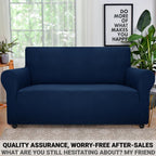 ZNSAYOTX Super Stretch Couch Cover Love Seat Sofa Covers for Living Room Dogs Pet Friendly Furniture Protector Spandex Loveseat Slipcovers with Anti Slip Foam Sticks (Navy Blue, Loveseat)