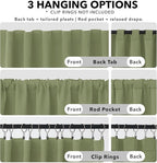 Deconovo Blackout Curtains, Thermal Insulated, W52 x L54 2 Panels, Back Tab, Machine Washable, Room-Darkening Drapes for Bedroom/Living Room Sage Green