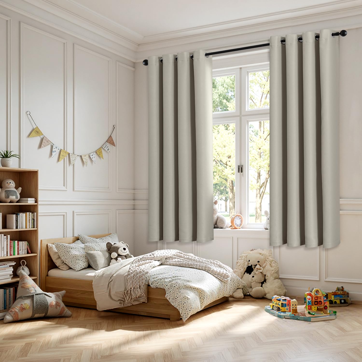MIULEE Cobblestone Blackout Bedroom Curtains Drapes 72 Inch Long 52"x72"