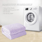 Exclusivo Mezcla Fleece Twin Size Blanket for Bed, 60x80 Inches Soft Cozy Jacquard Flannel Blankets, Lightweight Fuzzy Plush Warm for Women, Lilac Purple