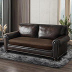 Leather Look Couch Cushion Covers Sofa Seat Slipcovers Sets Couches Furniture Protector for Sectional Armchair Loveseat Pets Kids Stretch Spandex Fabric (1 Cushion Loveseat, Brown)