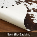 AROGAN Western Decor Faux Fur Cowhide Rug, 5.2 x 6.2 Feet Premium Animal Skin Cow Hide Rug, Sturdy Cow Print Rugs for Wall Decor, Western Floor Carpet for Bedroom Living Room，Speckle Pattern