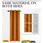 NICETOWN Room Darkening Cafe Satin Curtains for Small Windows, 42" Wide by 84" Long, 2 Panels, Orange, Grommet Privacy Faux Silk Blackout Drapes for Bedroom