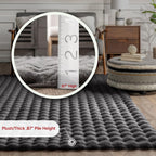 nuLOOM Jeni Dark Grey Checkered Washable Area Rug, 5' x 8'