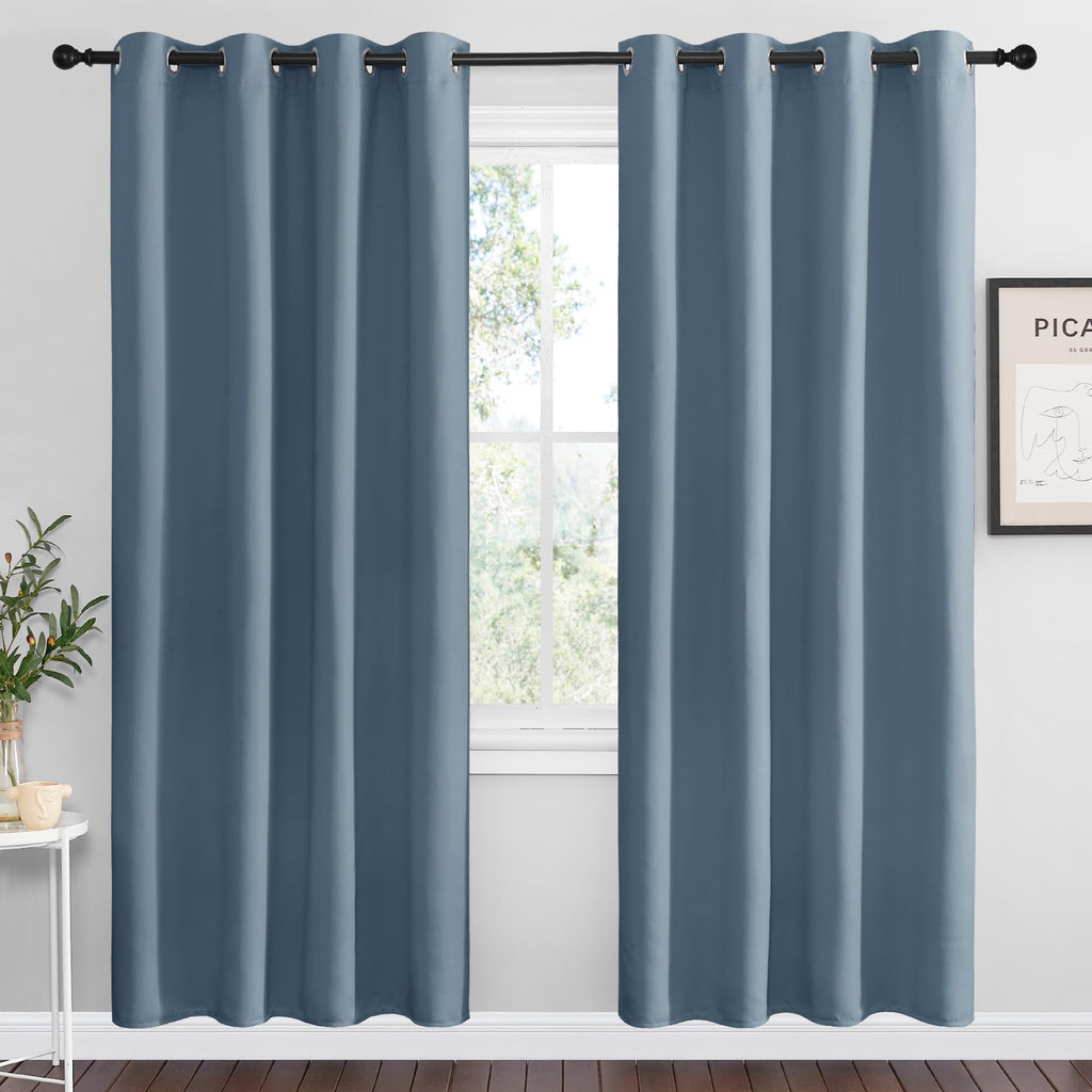 NICETOWN Cappuccino Blackout Curtains for Kitchen 55" w x 78" L 2 Panels