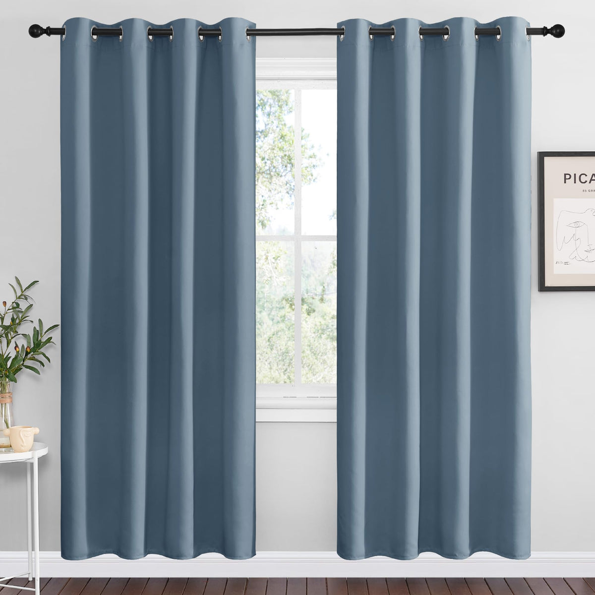 NICETOWN Cappuccino Blackout Curtains for Kitchen 55" w x 78" L 2 Panels