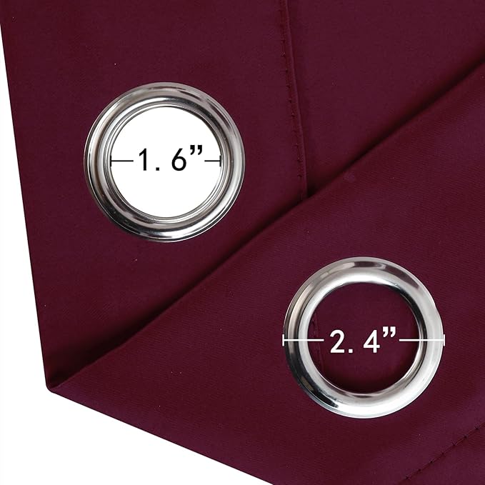 LEMOMO Blackout Curtains 52 x 120 Inch Long Burgundy Red Curtains Set of 2 Panels Room Darkening Curtains for Bedroom and Living Room