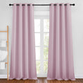 NICETOWN Kitchen Room Darkening Curtains and Drapes - Triple Weave Energy Saving Thermal Insulated Solid Grommet Room Darkening Panels for Patio (1 Pair, 46 inches by 90 Inch, Baby Pink)