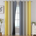 Yellow and Grey Ombre Blackout Curtains for Living Room 52Wx90L Inch Length