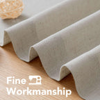 H.VERSAILTEX Living Room Linen Curtains - Nickel Grommet, Semi-Sheer, Energy Saving, Light Filtering Panels for Bedroom, Oatmeal, 2 Panels, 52 x 72 Inch