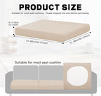 8Pcs Outdoor Cushion Covers, Patio Cushion Covers,Stretch Elastic Slipcovers, Replacement Washable & Reusable Furniture Protector for Patio Couch,Thick Jacquard Fabric(Beige, Cover Only)