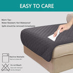 U-NICE HOME Sectional Couch Cover for Dogs Pets Chaise Lounge Reversible Sofa Cover Furniture Protector with Elastic Adjustable Strap, Dark Grey