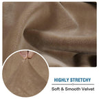 H.VERSAILTEX Velvet Stretch Individual Chaise Cover Sectional Couch Covers for L Shaped Sofa Both Left/Right Furniture Protector Seat Cushion Sofa Cover (1 Piece Chaise Cover, Camel)