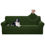 U-NICE HOME Stretch Couch Cover Slipcover for 3 Cushion Sofa, Bronze Green