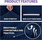 ZNSAYOTX Super Stretch Couch Cover (72"-92") Universal Sofa Covers with Elastic Bottom, Dog Cat Pets Friendly Washable Furniture Protector Fitted Sofa Slipcovers Stay in Place (Navy Blue, Sofa)